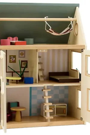 Hoge Kwaliteit Kids Concept Poppenhuis - Aiden - 46 cm - Hout/Meerkleurig