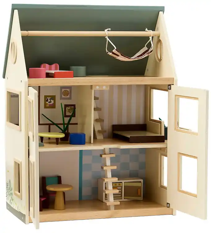 Hoge Kwaliteit Kids Concept Poppenhuis - Aiden - 46 cm - Hout/Meerkleurig