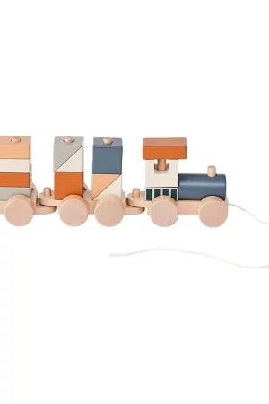 Kids Concept Trein m. Blokken - 38 cm - Hout Gereduceerde Prijs