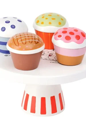Beperkte Voorraad Kids Concept Speelgoedeten - Schotel m. Taarten - Hout - 16 cm -