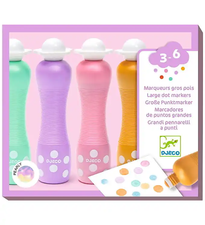 Djeco Dotmarkers - 4 st. - Parelmoer Actieprijs