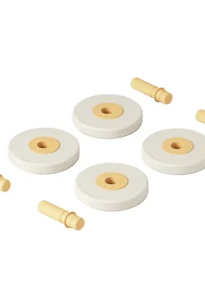 Direct Beschikbaar MODU 4 x Schuimwielen - 4-pack - Ø18 cm - Zand Grey/Honey Yellow