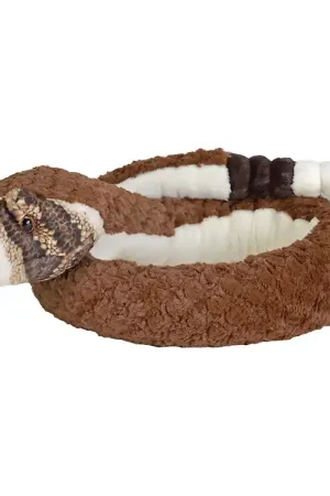 Wild Republic Knuffel - Luxe Ratelslang - 140 cm - Bruin Betrouwbaar