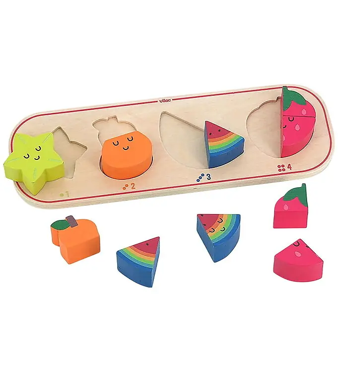 Vilac Puzzel - 10 Bakstenen - vier Fruit Nieuw