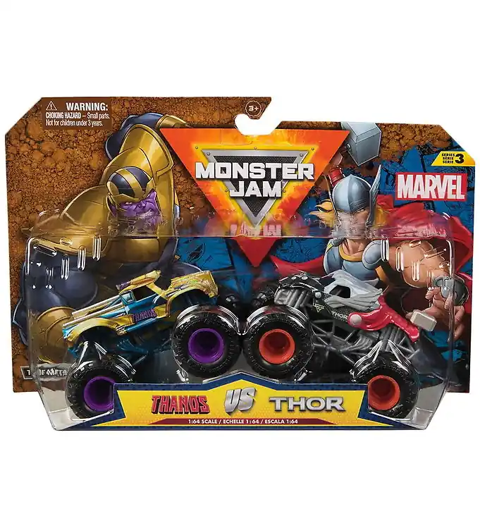 Monster Jam Truck - 1:64 - Marvel - 2-pack - Thanos vs Thor Koop Vandaag