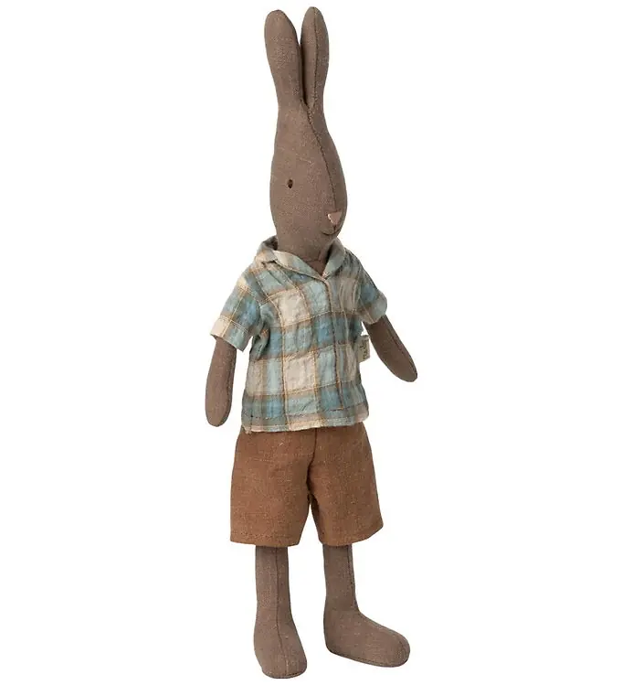 Direct Beschikbaar Maileg Hare - Overhemd en Shorts - Maat 2 - Bruin