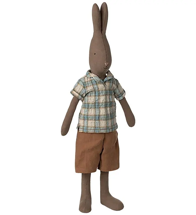 Exclusieve Aanbieding Maileg Hare - Maat 3 - 49 cm - Overhemd en Shorts Bruin