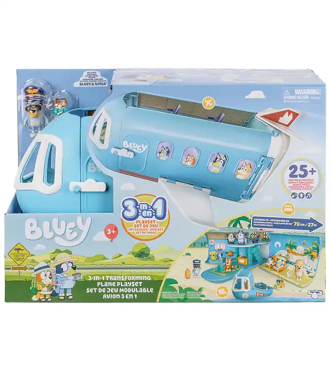 Laatste Versie Bluey Speelset m. Geluid - Transformeerbaar Vlucht -3-in-1