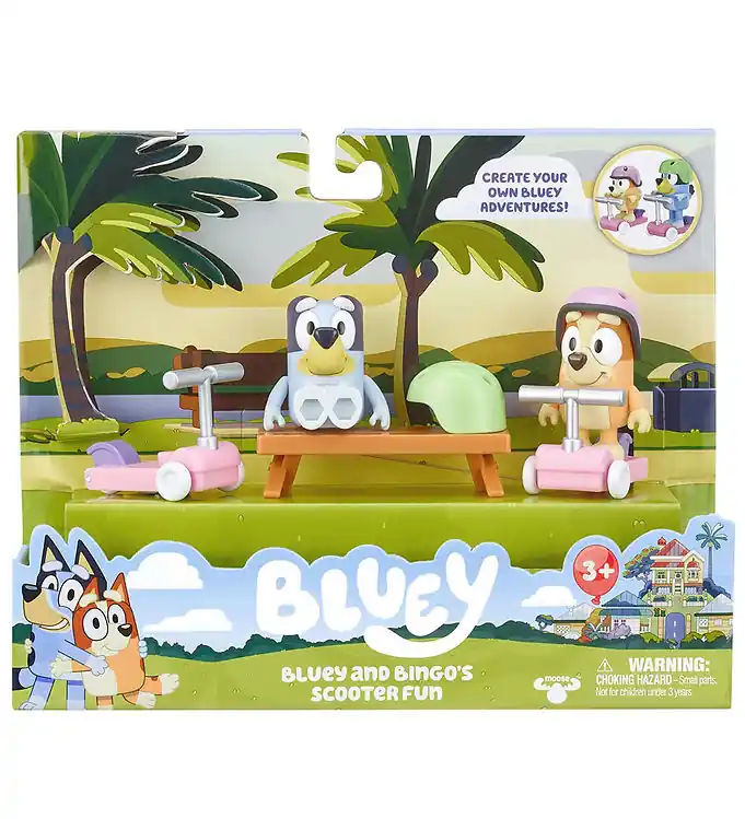 Korting Bluey Speelset - Bluey en Bingo's Scooter Plezier