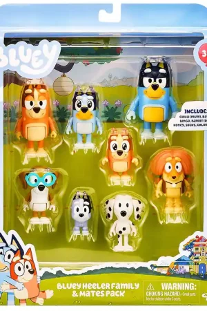 Nu Kopen Bluey Speelfiguren - 8-pack - Bluey's familie en vrienden