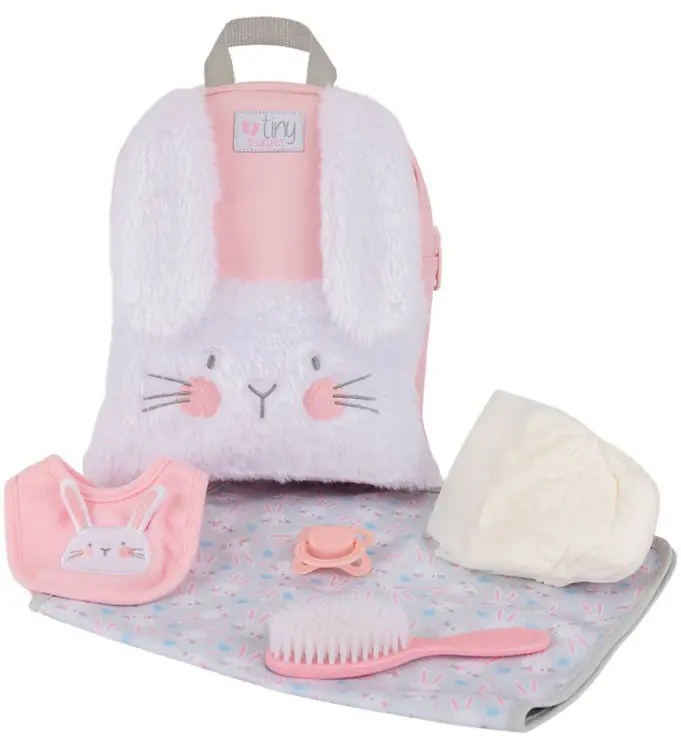 Alleen Vandaag Tiny Treasures Verschoontas voor poppen - Bunny