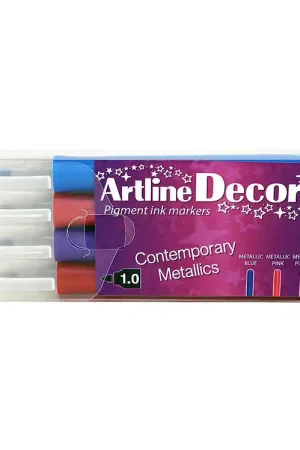 Actieprijs Artline Markers - Decorietborstel - 4 st. - Hedendaagse Metalli