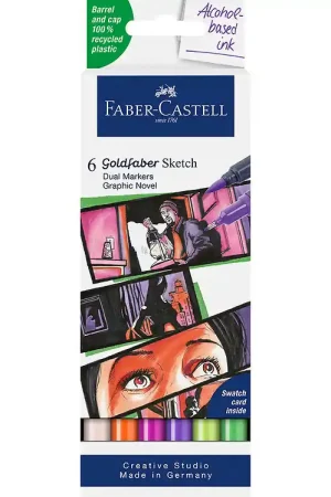 Faber-Castell Markers - 6 st. - Goldfaber Sketch - Grafische rom Gereduceerde Prijs