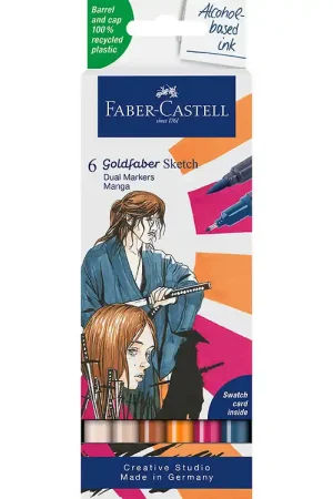 Faber-Castell Markers - 6 st. - Goldfaber Schets - Manga Seizoensaanbieding
