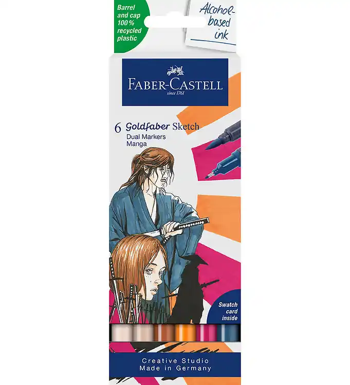 Faber-Castell Markers - 6 st. - Goldfaber Schets - Manga Seizoensaanbieding