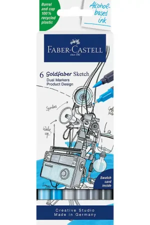 Faber-Castell Markers - 6 st. - Goldfaber Schets - Productontwer Lage Kosten