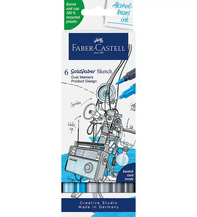 Faber-Castell Markers - 6 st. - Goldfaber Schets - Productontwer Lage Kosten