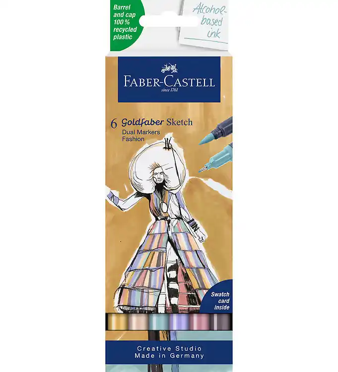 Koop Vandaag Faber-Castell Markers - 6 st. - Goldfaber Schets - Mode
