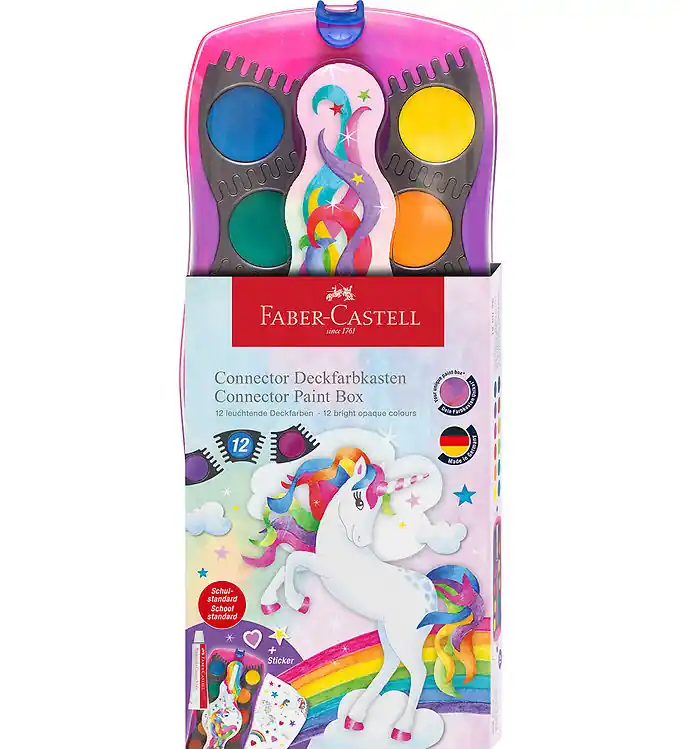 Snelle Levering Faber-Castell Aquarel - Unicorn Roze - 12 Kleuren + Chinese Whi