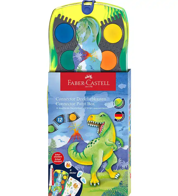 Bestseller Faber-Castell Aquarel - Dinosaur - 12 Kleuren + Chinees White