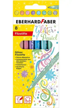 Weekendaanbieding Eberhard Faber Kleurenmarkers - 8 stk - Glitter Pastel