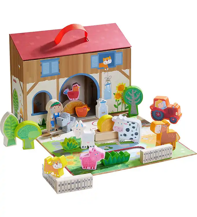 HABA Play Wereld Speelgoed - 23 Onderdelen - Boerderij Betrouwbaar