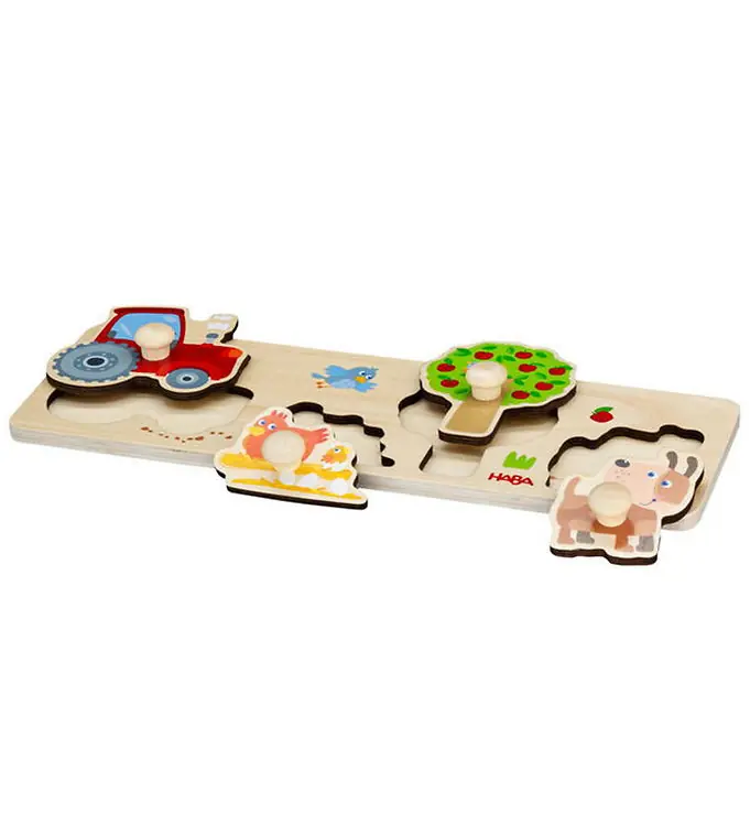 HABA Puzzel - 4 Bakstenen - Hout - Boerderij Aanbieding