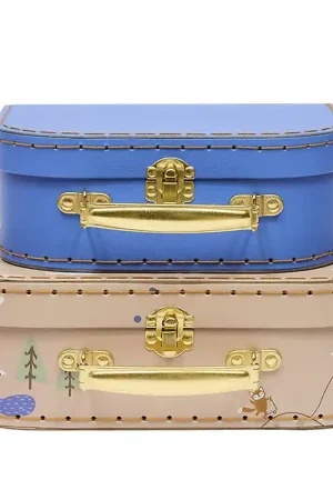 Goedkoop OYOY Koffer - 2-pack - Fox - Beige/Blue