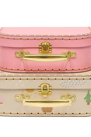 Flitsaanbieding OYOY Koffer - 2-pack - Deer & Eend - Camel/Rose