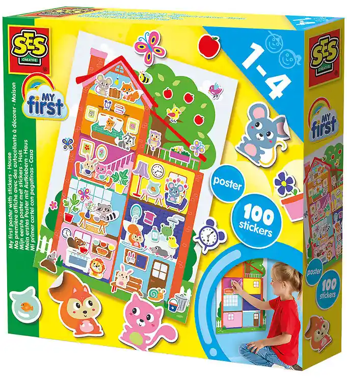 SES Creative - Mijn eerste - Poster met Stickers - Huis Beperkte Voorraad