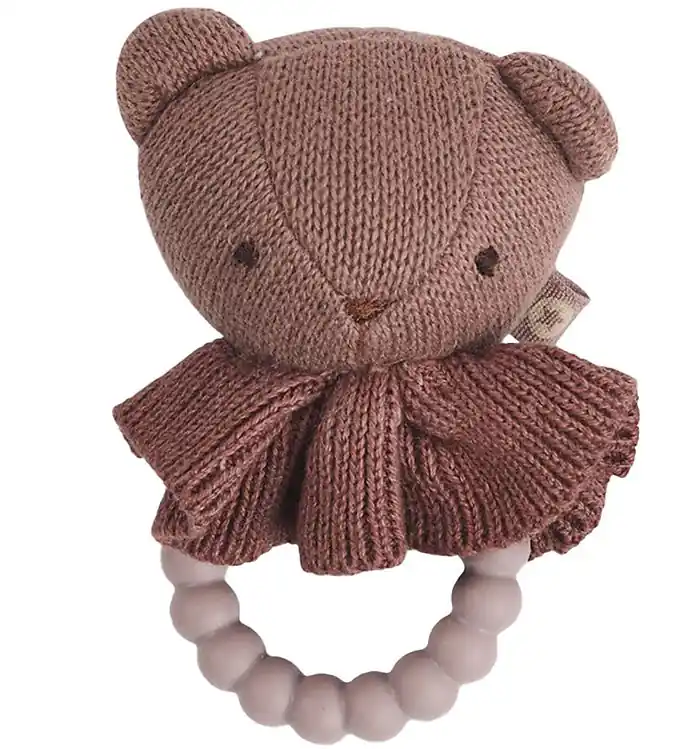 Smallstuff Bijtratel - Gebreid - 10 cm - Dark Rose Beperkt Aanbod