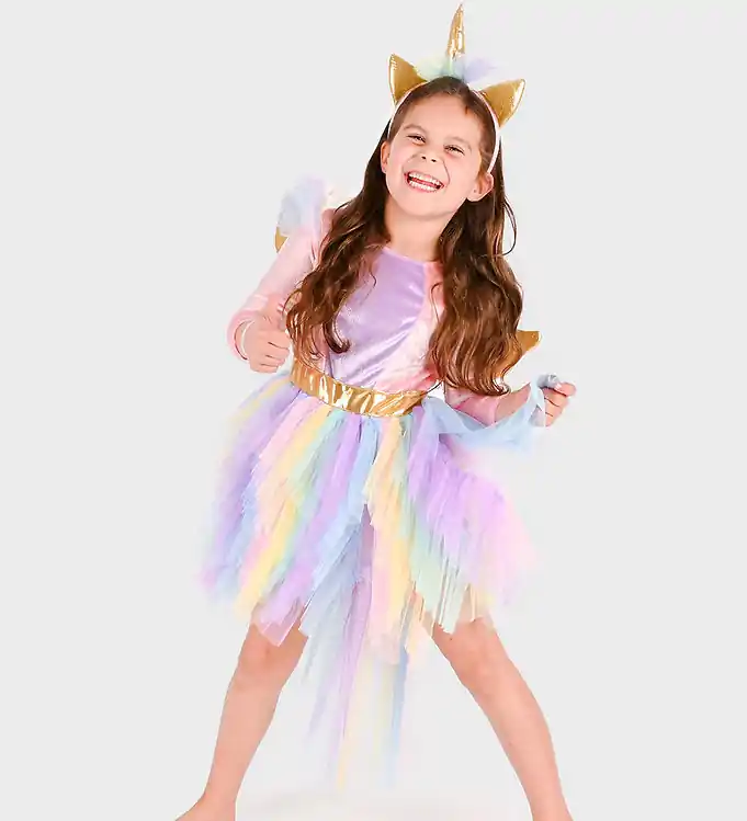 Den Goda Fen Kostuum - Dress Unicorn m. Diadeem Betaalbaar