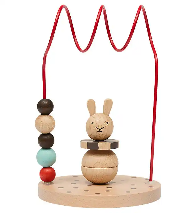 OYOY Telraam - Circus Rabbit - Hout - Nature/Cherry Red Nieuw