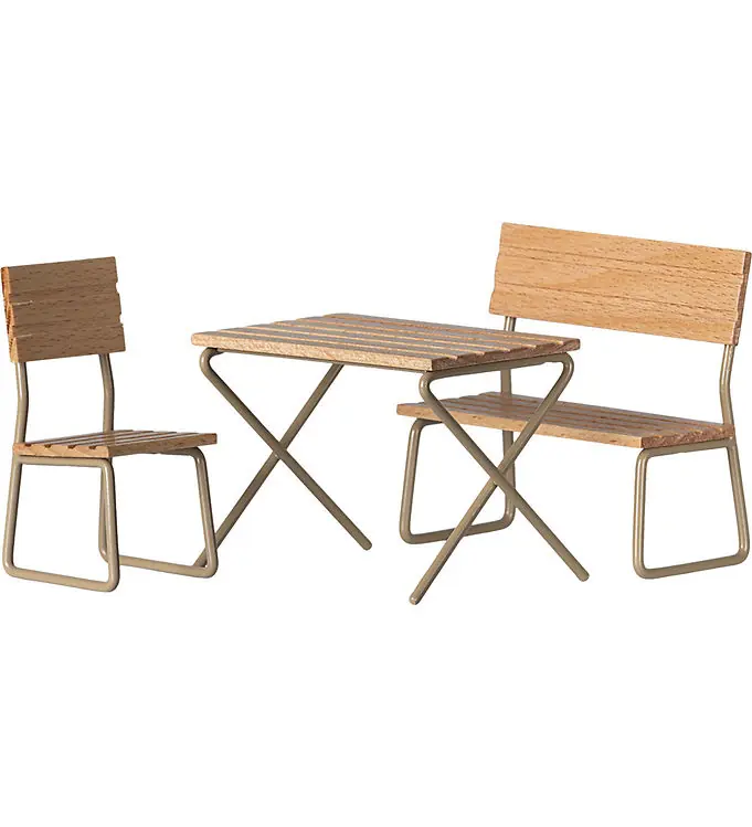 Maileg Miniatuurtuinset - Tafel met Stoel en Zitbank - Muis Beste Prijs