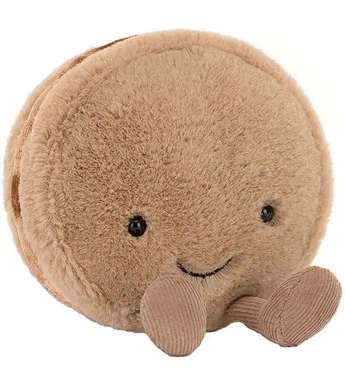 Jellycat Knuffel - 12x10 cm - Amuseables Mona Macaron - Chocolat Merkproduct