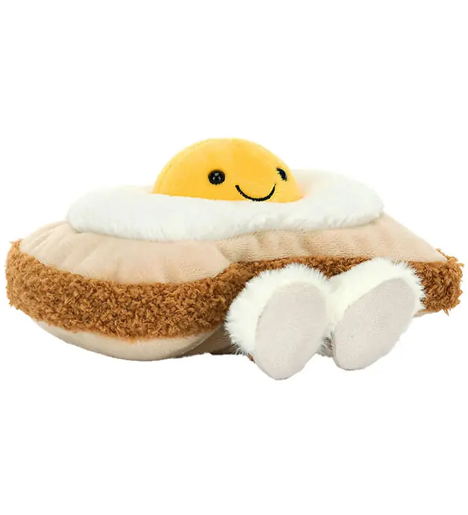 Jellycat Knuffel - 12x16 cm - Amuseables Egglantine Ei op Toast Seizoensaanbieding