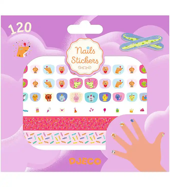 Beperkte Voorraad Djeco Nagels Stickers - 120 stk - Happy Verjaardag!