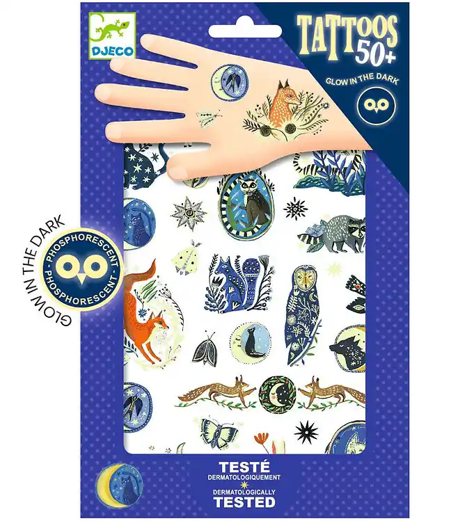 Merkproduct Djeco Tattoos - Nachtelijke reflecties - 50+ Tattoos