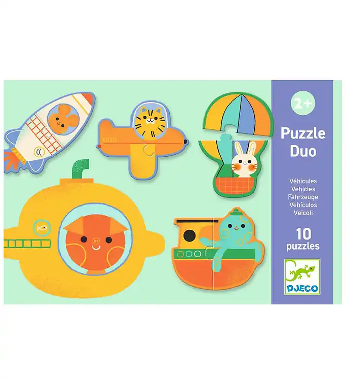 Laatste Kans Djeco Puzzel - 20 Bakstenen - Duo - Voertuigen