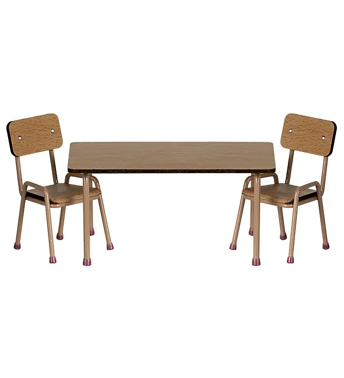 Maileg Miniatuur Tafel En Stoelen - Muis - Donker Poeder Hoge Kwaliteit