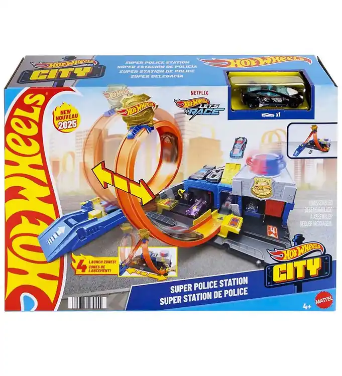 Hot Wheels Racebaan - City Super Police Station Aanbieding