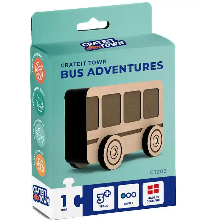 Crateit Creatieve Speelset - Crateit Stad - Hout - Busavonturen Merkproduct