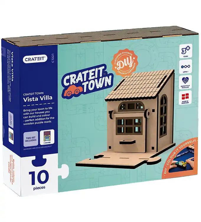 Flitsaanbieding Crateit Creatieve Speelset - Crateit Stad - Hout - Vista Villa -