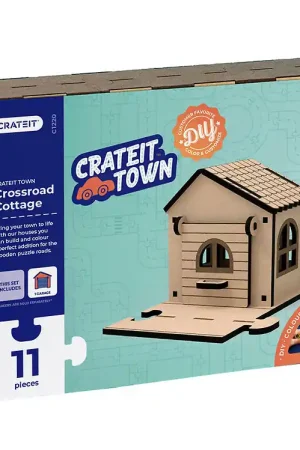Crateit Creatieve Speelset - Crateit Stad - Hout - Kruispunthuis Fabrieksprijs