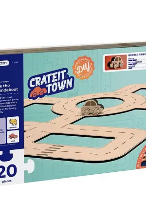 Crateit Creatieve Speelset - Crateit Stad - Hout - Rotonde - 28 Koopje