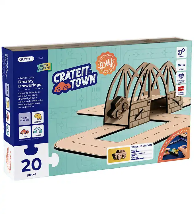 Exclusieve Aanbieding Crateit Creatieve Speelset - Crateit Stad - Hout - Dreamy Ophaal