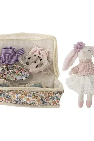 Flitsaanbieding Bloomingville Stoffen pop m. Opbergtas - 15 cm - Milly - Cr