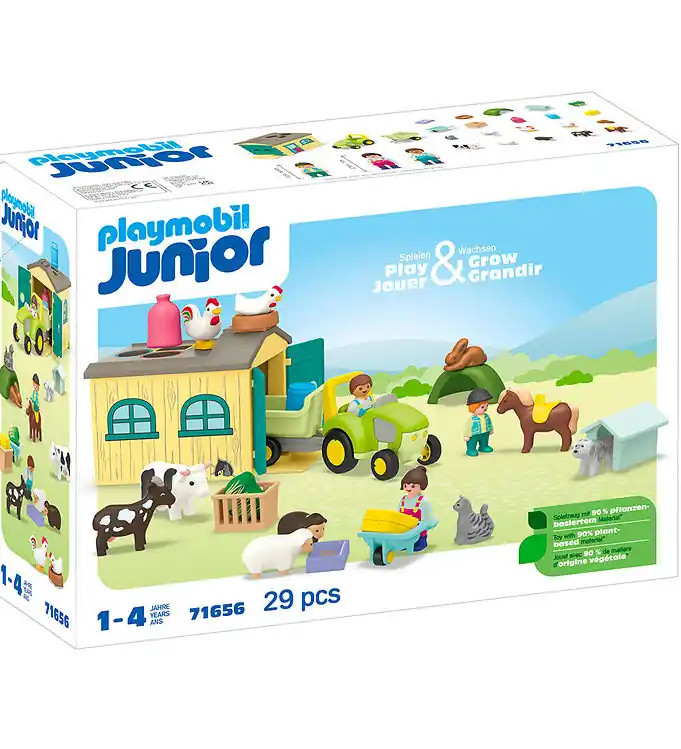 Playmobil Junior - Boerderij m. Tractor - 71656 - 29 Onderdelen Nu Kopen