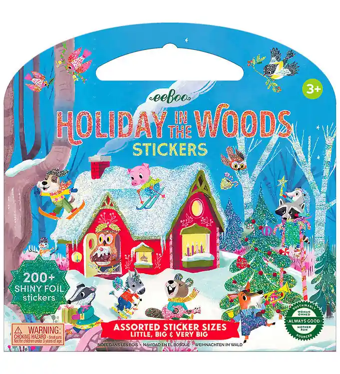 Eeboo Stickerboek - 200+ st. - Kerstmis in het bos Direct Beschikbaar