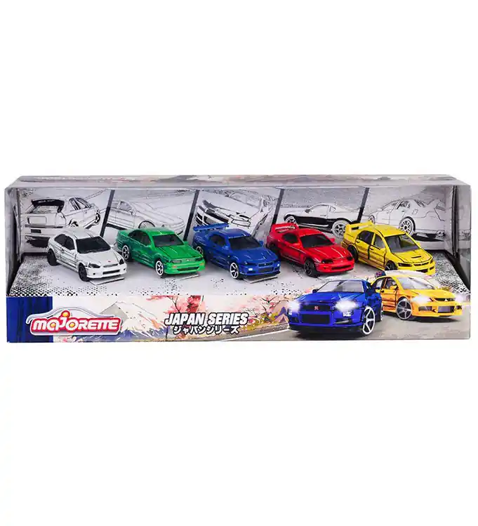 Majorette Auto's - 5-pack - Japanse serie Meest Verkocht